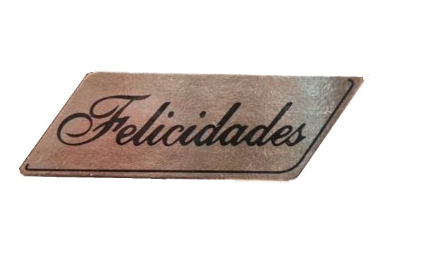 ETIQUETAS ADHESIVAS "FELICIDADES" 35x14mm.
